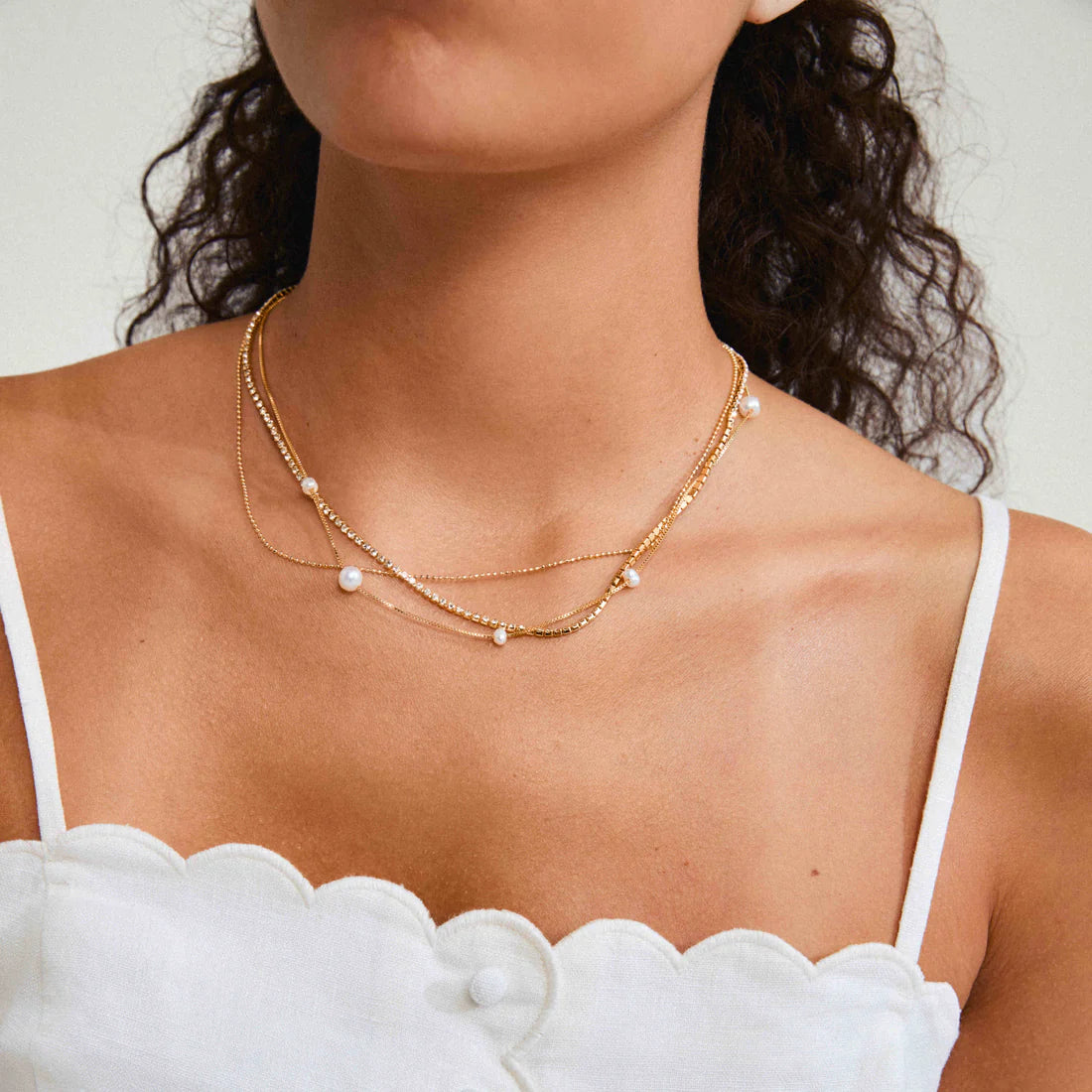 Pilgrim Starlight Pearl & Crystal 3 in 1 Necklace Set