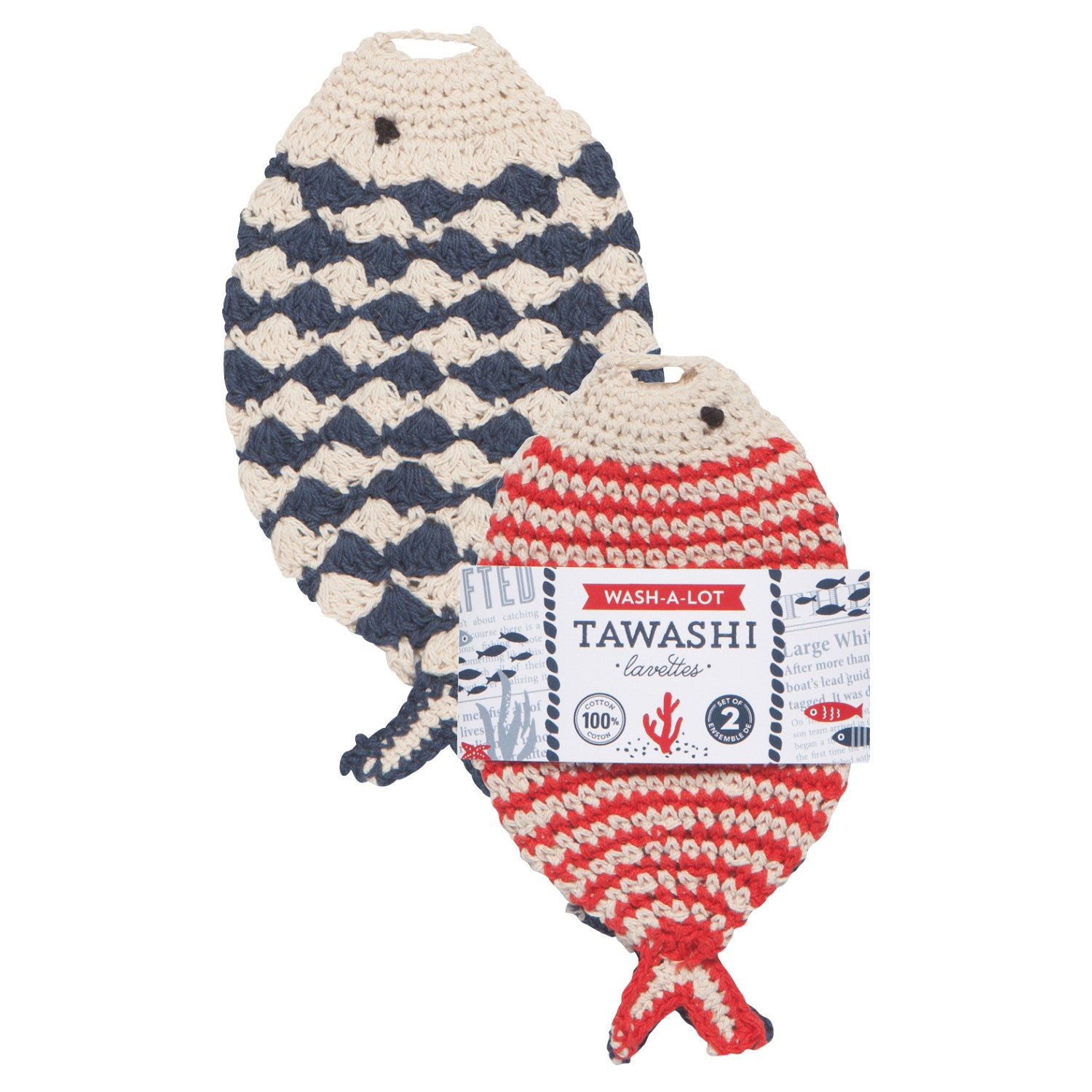 Danica Little Fish Tawashi Dishcloths 2 pack