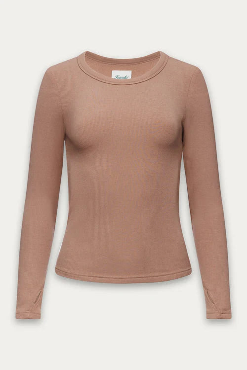 Kuwalla Plush Rib Long Sleeve Tee MOCHA