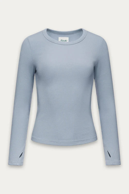 Kuwalla Plush Rib Long Sleeve Tee BLUE