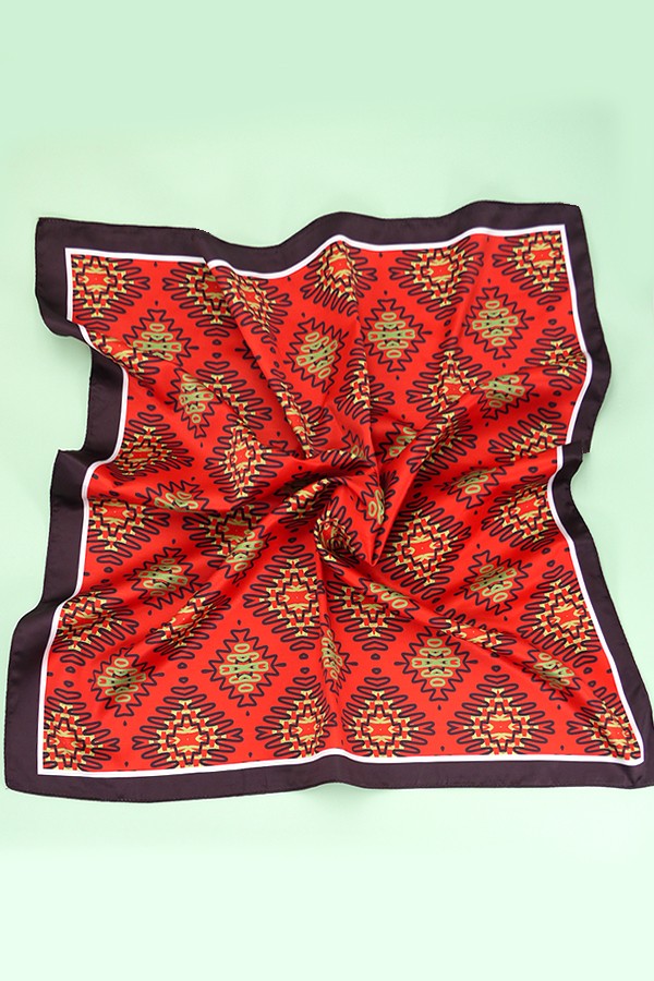 JJTL Wavy Diamond Bandana Scarf RED
