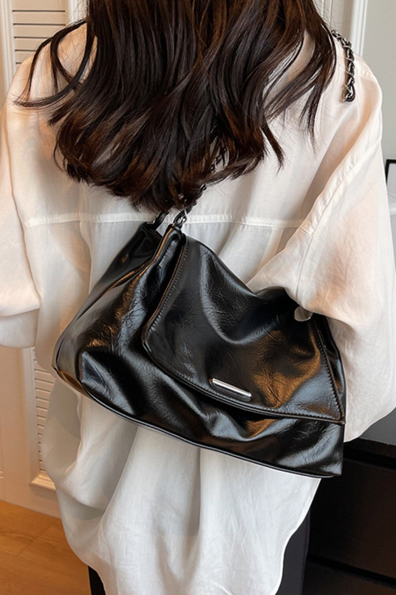 JJTL Chain Strap Crossody Shoulder Bag BLK