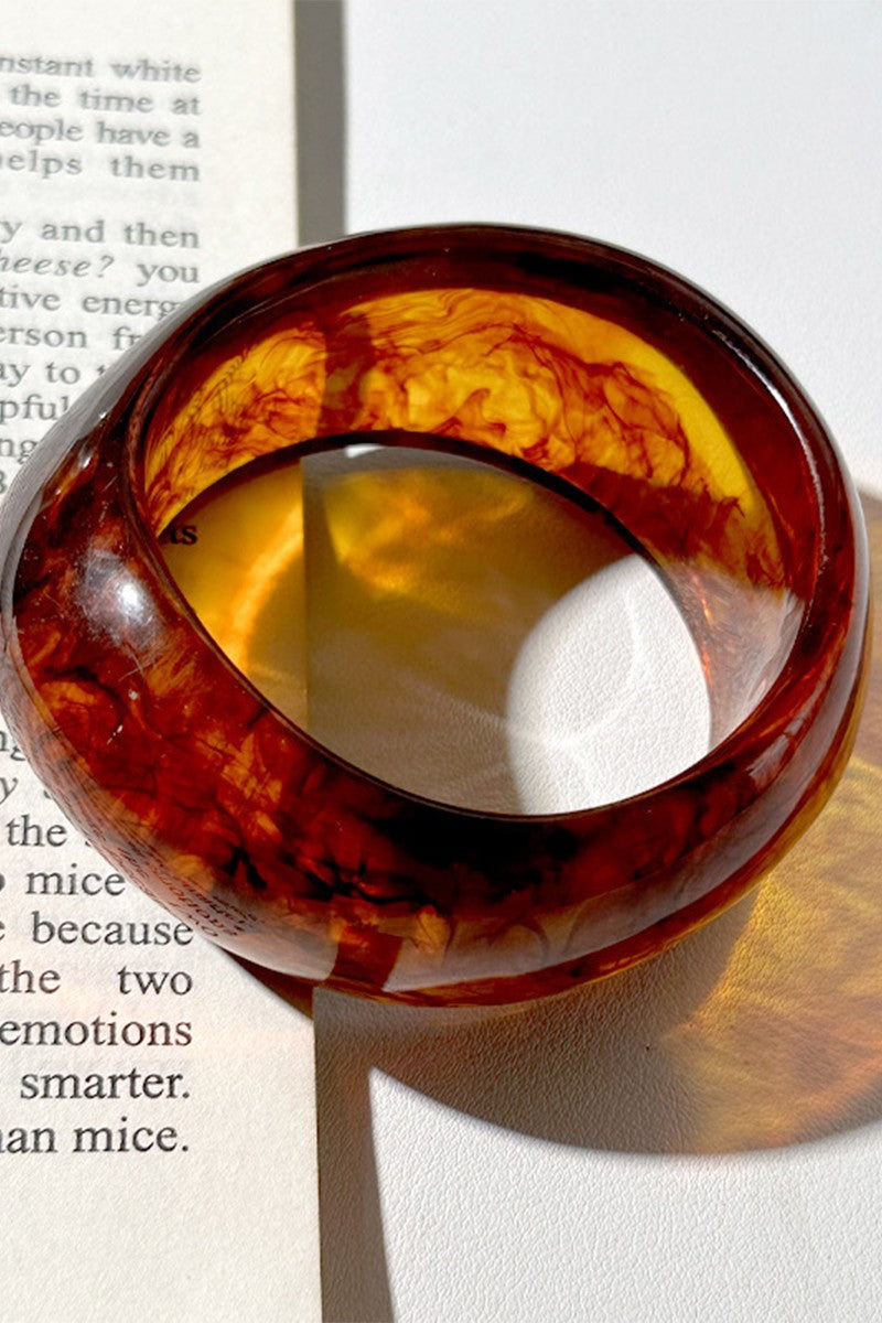 JJTL Retro Chunky Resin Bangle Bracelet