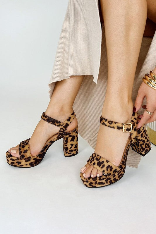 JJTL Arrabelle Chunky Platform Heel LEOPARD