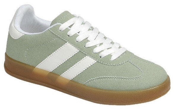JJTL Airy 2 Stripe Suede Sneakers SAGE/WHT