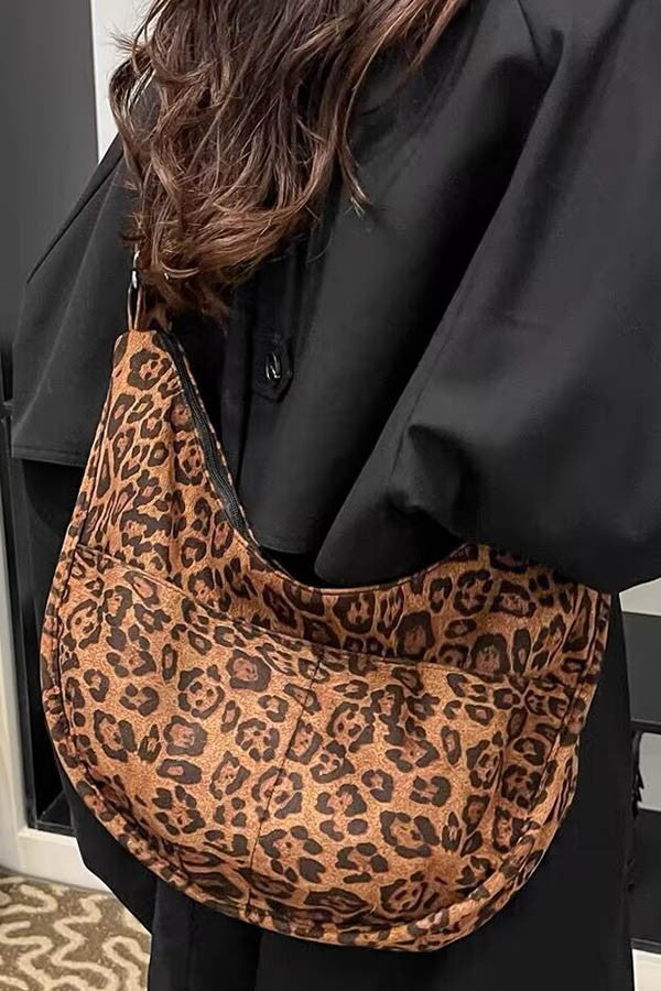 JJTL Clark Faux Suede Crossbody Bag LEOPARD