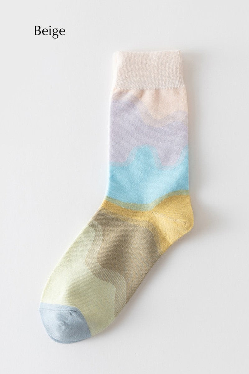 JJTL Color-block Tie Dye Socks