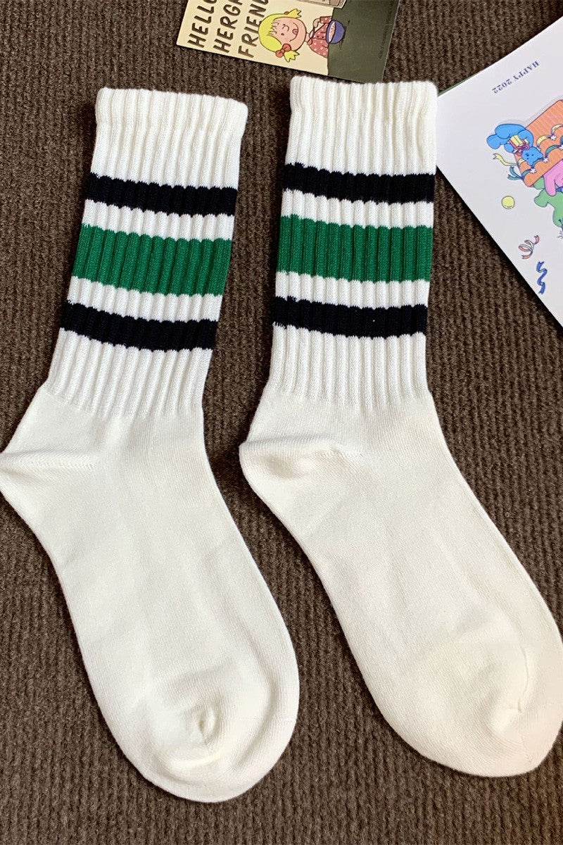 JJTL Stripe Chunky Sock GRN/BLK