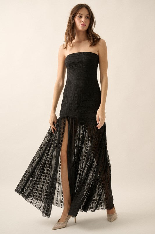JJTL Madeline Lace Maxi Dress BLK