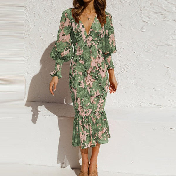JJTL Lenni Floral L/S Dress GRN