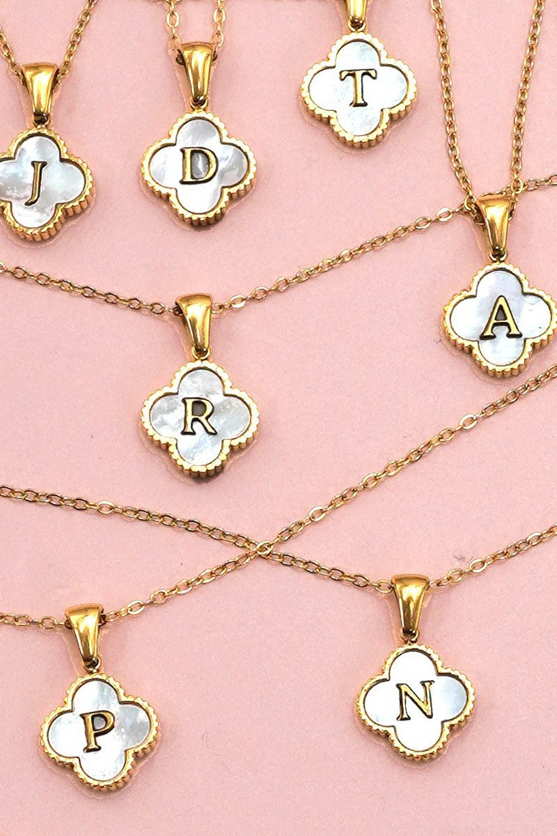 JJTL Clover Initial Necklace