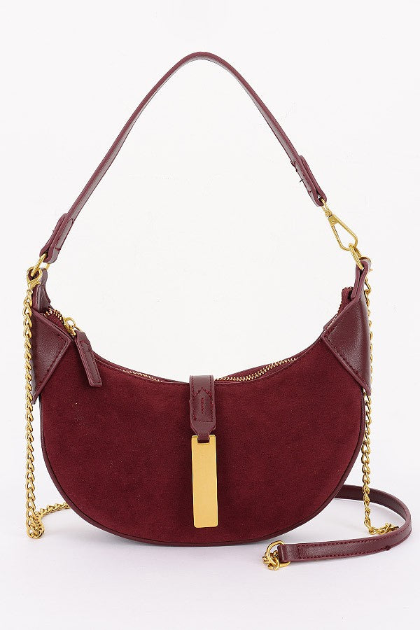 JJTL Connor Faux Leather Hobo BURG
