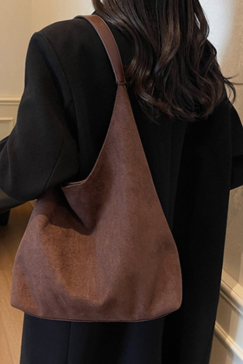 JJTL Suede Shoulder Tote Bag