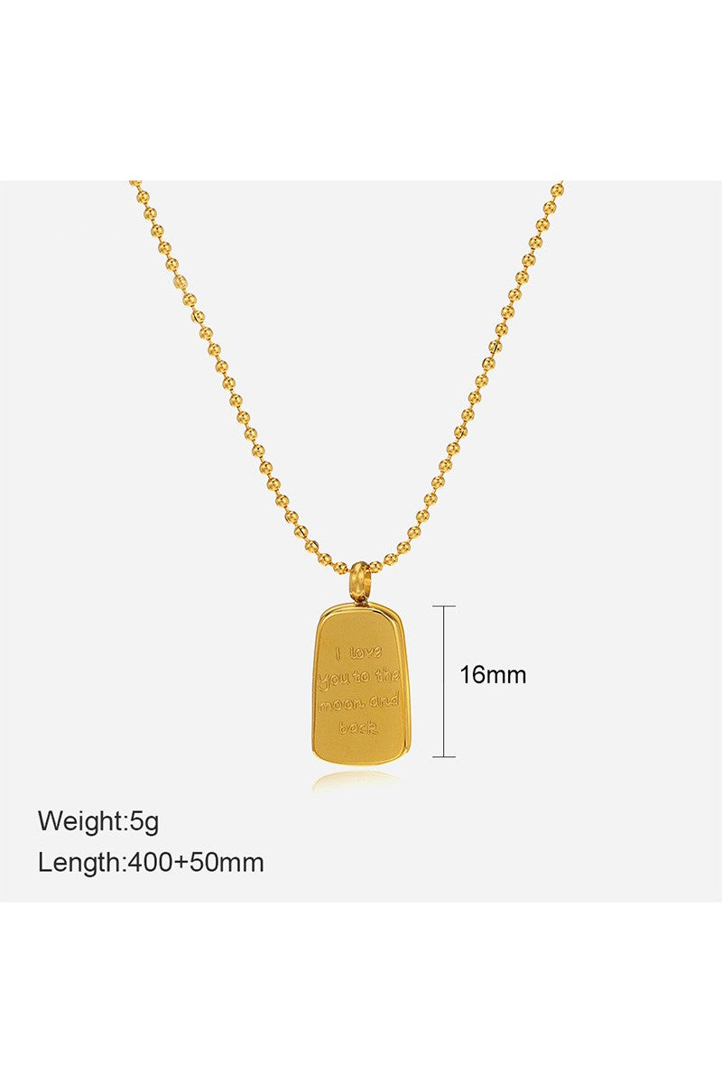 JJTL Moon & Back Stainless Necklace