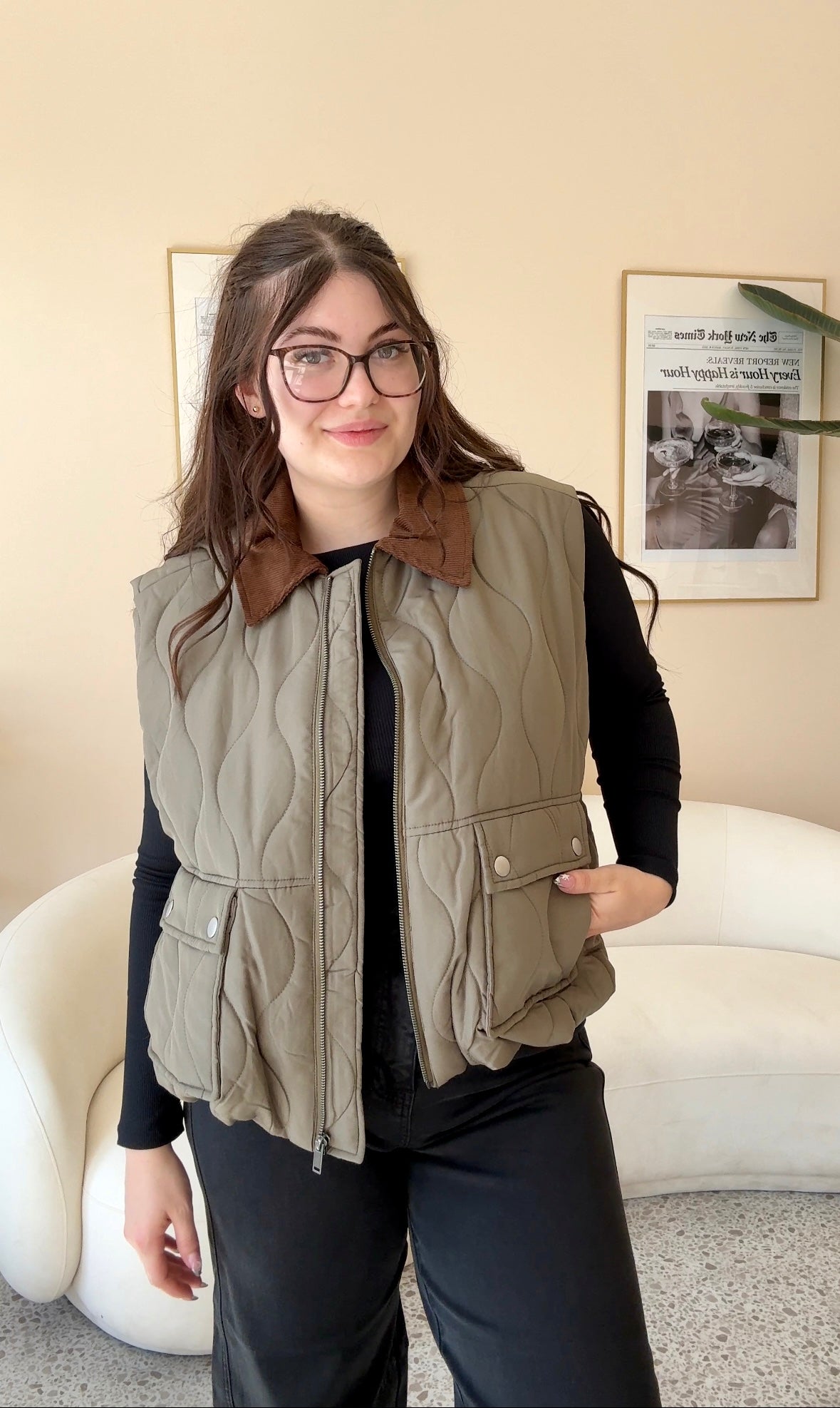 RD Style Chelsea Quilted Vest GRN