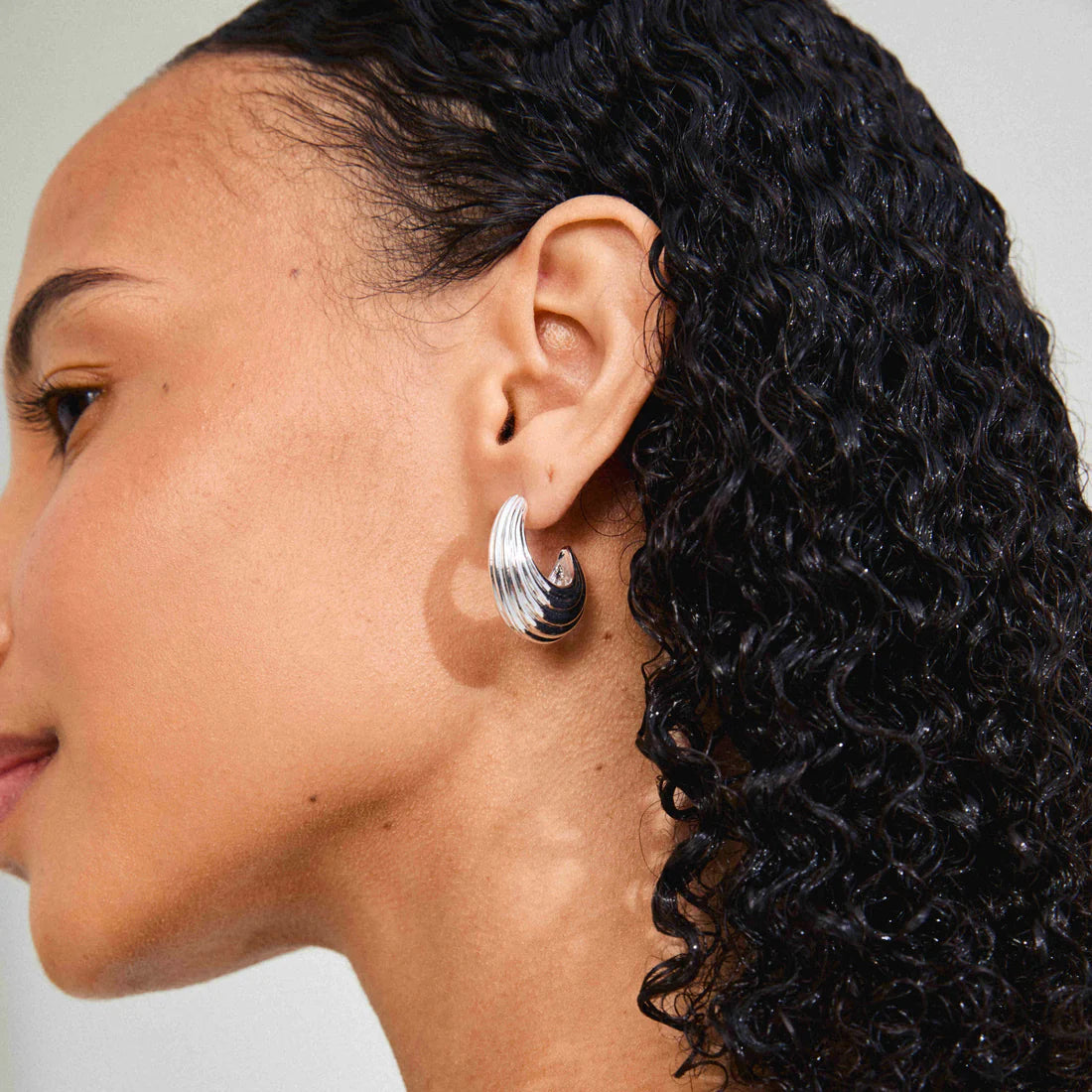Pilgrim Asle Textured Half Hoop Earring