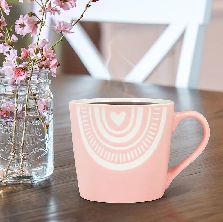 Abbott Boho Arch Heart Mug PNK
