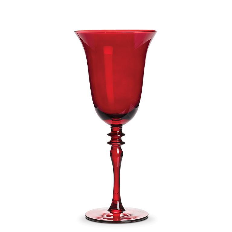 Abbott Flared Goblet with Ornate Stem RED