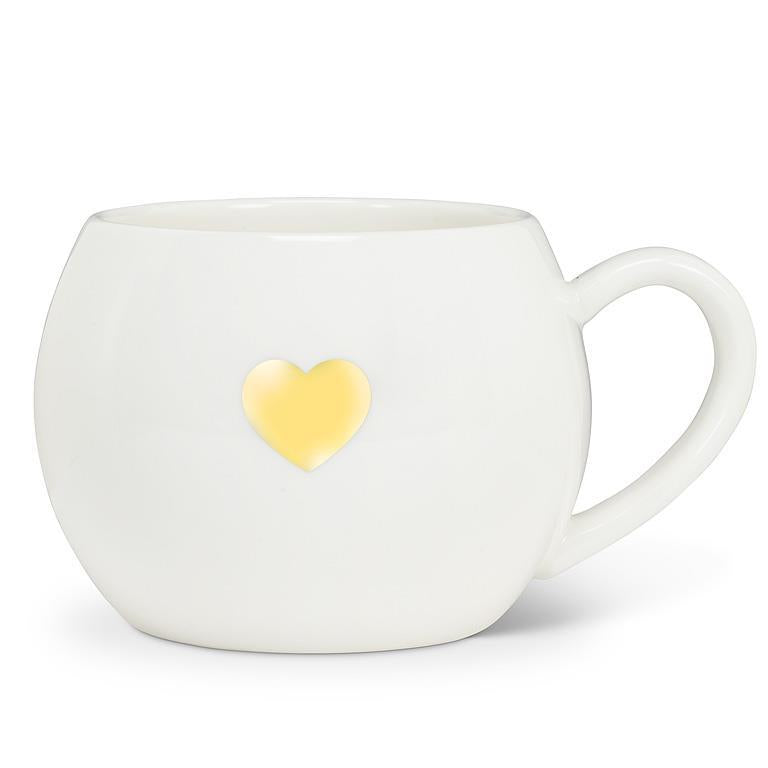 Abbott Gold Heart Mug WHT