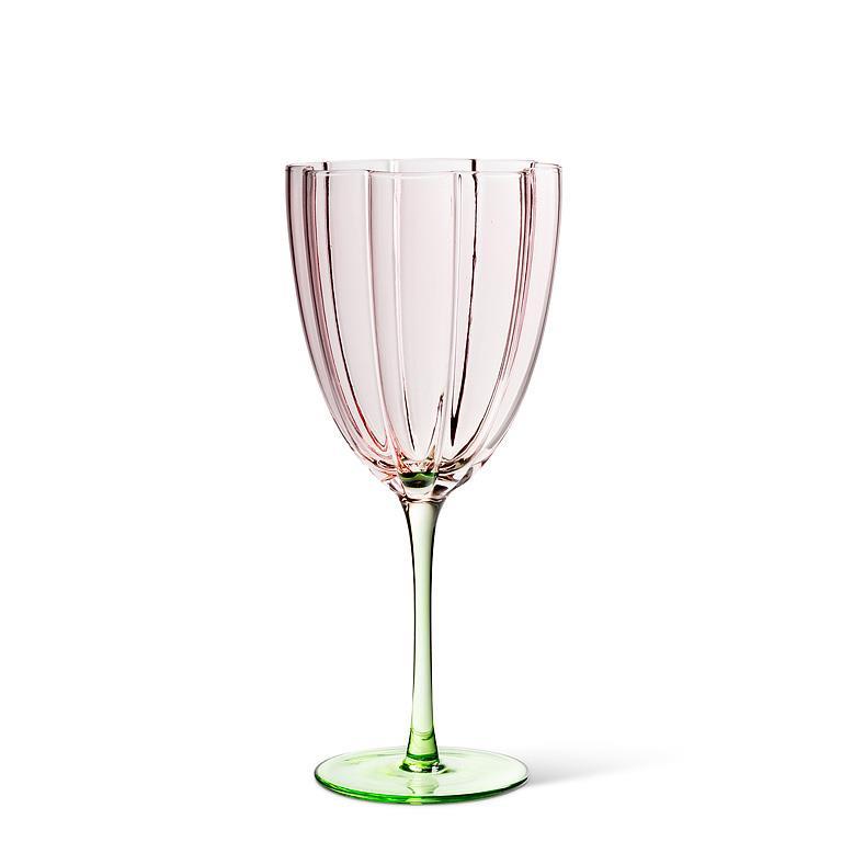 Abbott Flower Look Wine Glass PNK