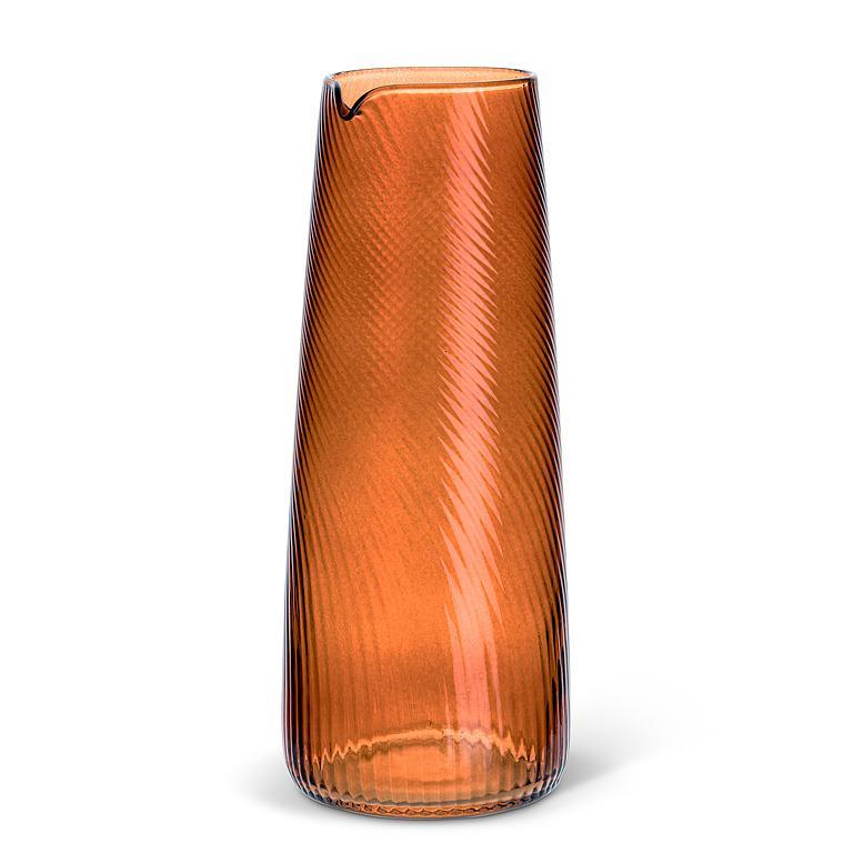 Abbott Tall Optic Swirl Carafe AMBER