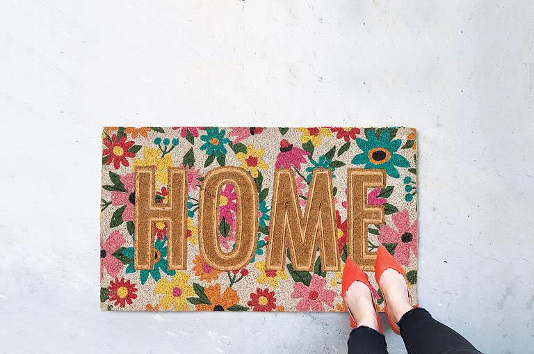 Abbott Floral Pressed HOME Doormat