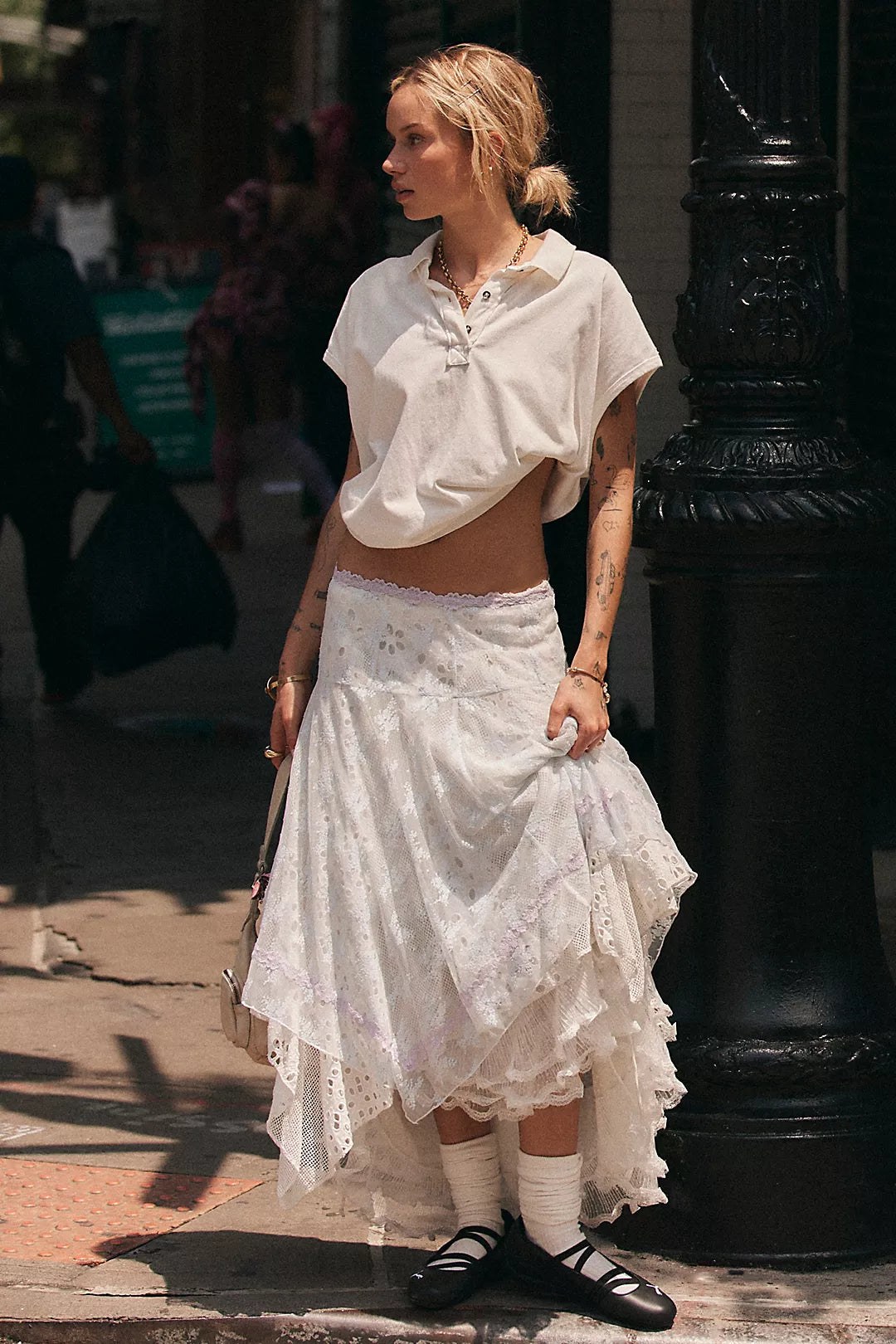 Free People WTF Keep On Polo Clean Ivory