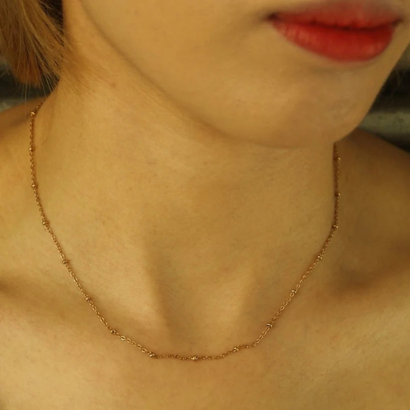 Hackney Nine Avery 20" Beaded Chain GLD