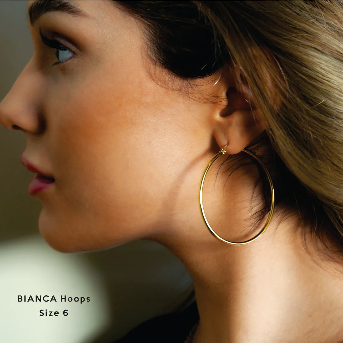 Hackney Nine Bianca Everyday Hoop Earrings GLD