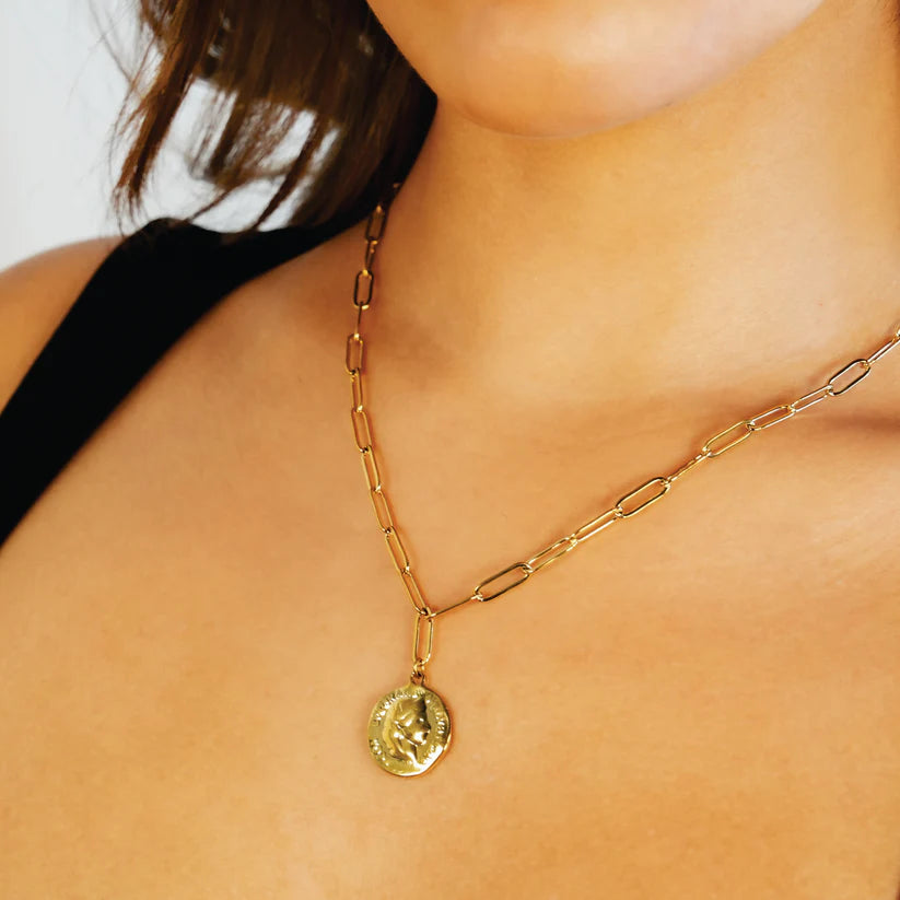Hackney Nine Bilbao Coin Necklace GLD