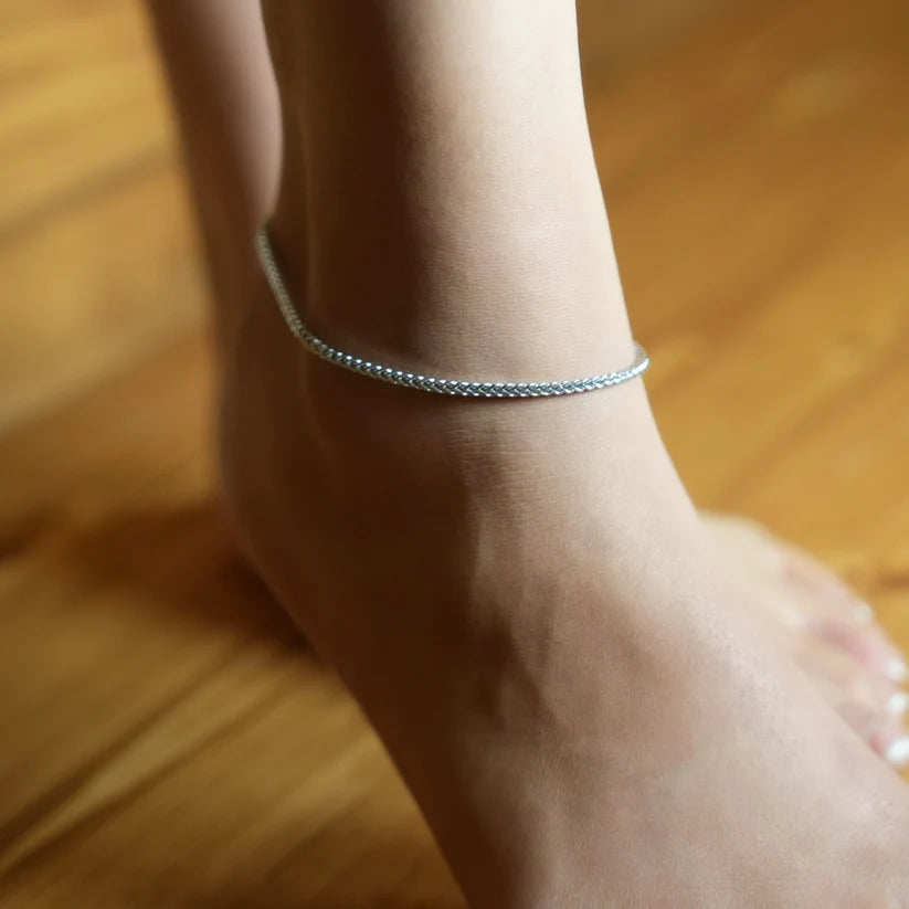 Hackney Nine Billie Cuban Chain Anklet SIL