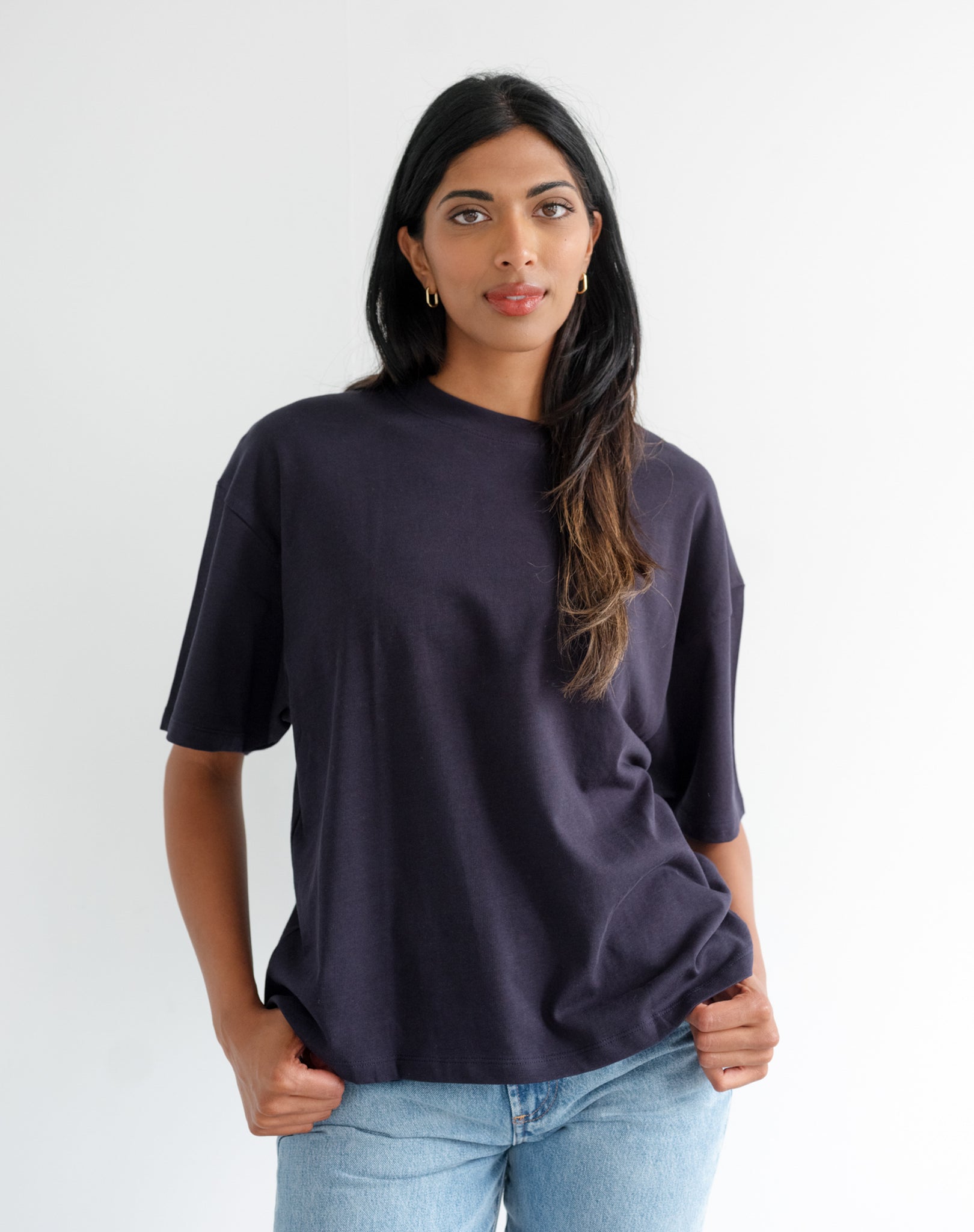 Brunette The Label Boxy Tee NAVY