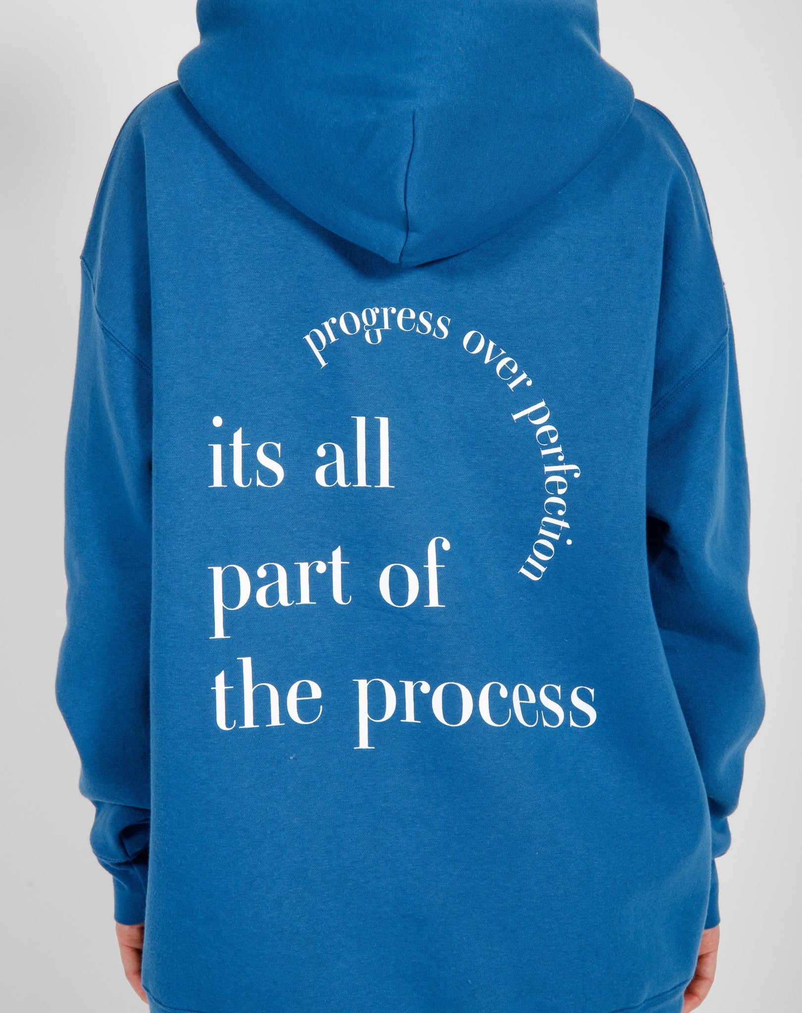 Brunette The Lable Progress Over Perfection Hoodie BLU