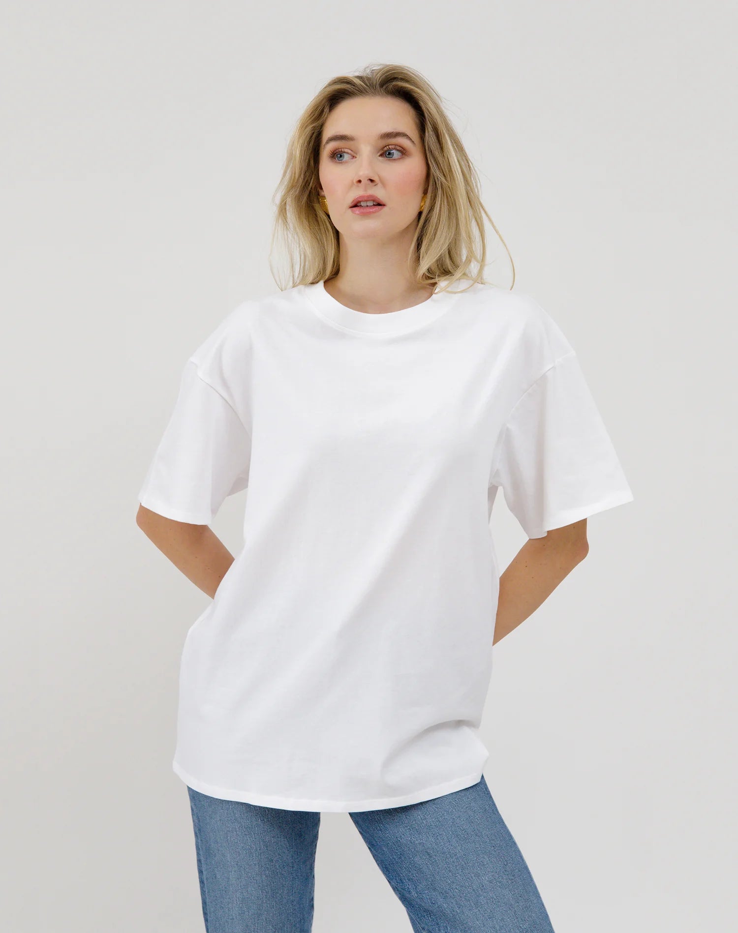 Brunette The Label Oversized Boxy Tee WHT