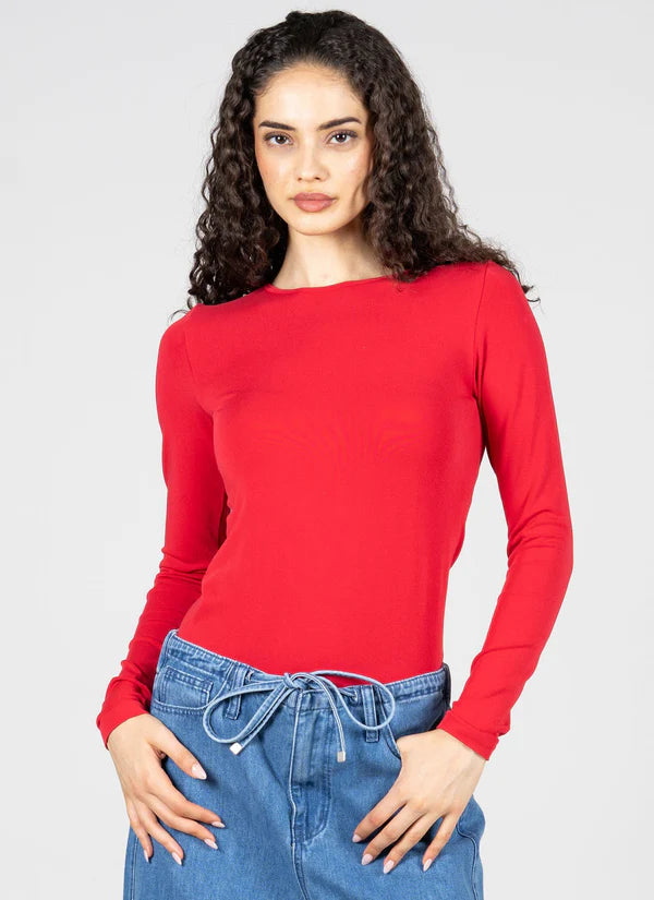 C'est Moi Bamboo Long Sleeve Crew Neck Top