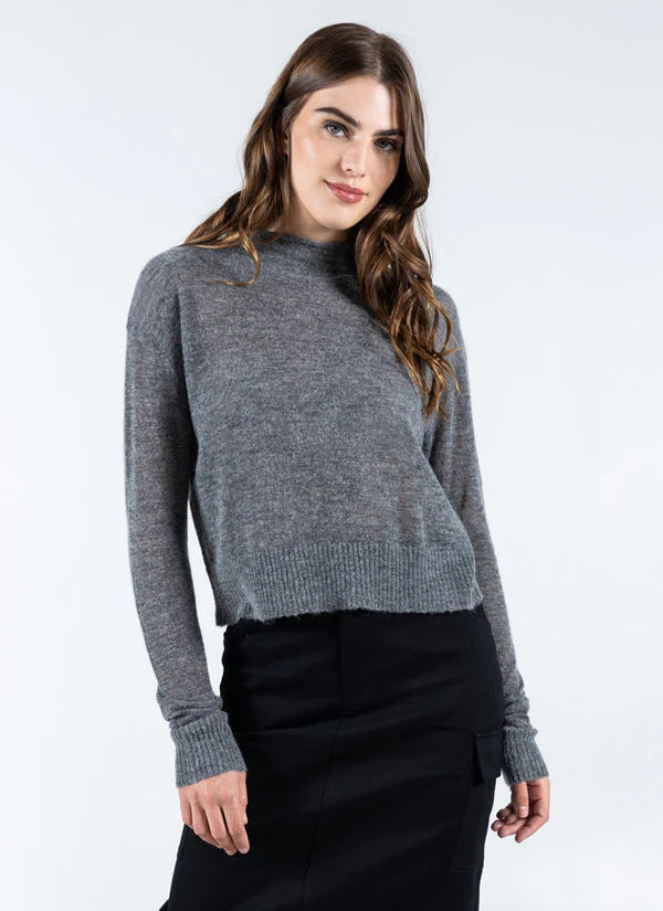 C'est Moi Light Weight Knit Mock Neck Top