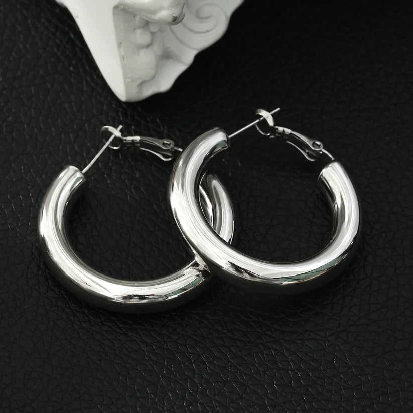 Hackney Nine Derivier Hoop Earrings SIL
