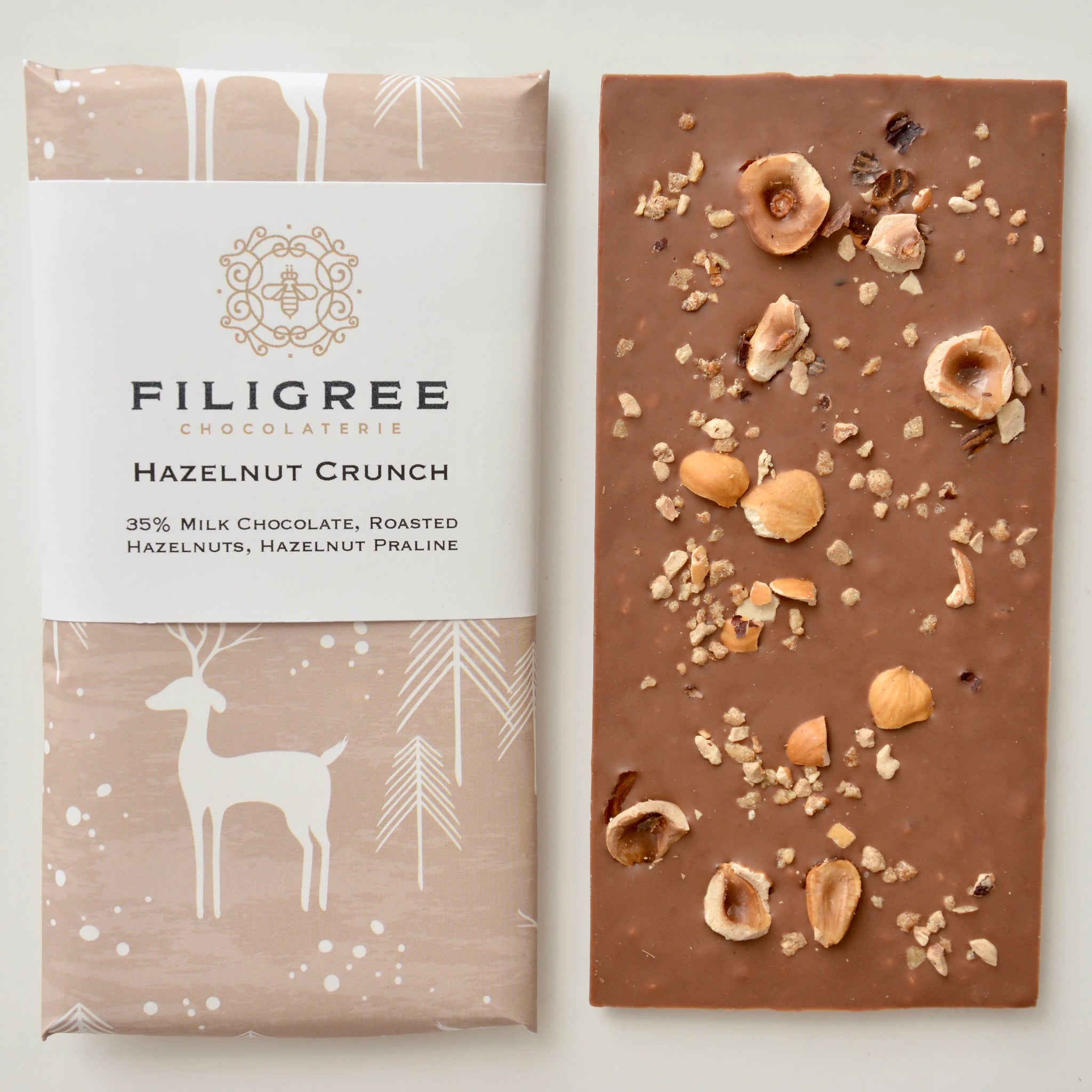 Filigree Hazelnut Crunch Chocolate Bar