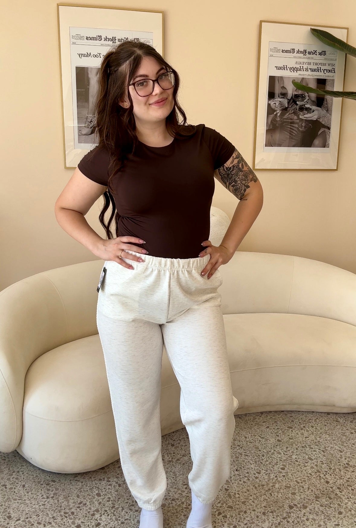 RD Style Josie Soft Knit Jogger IVORY