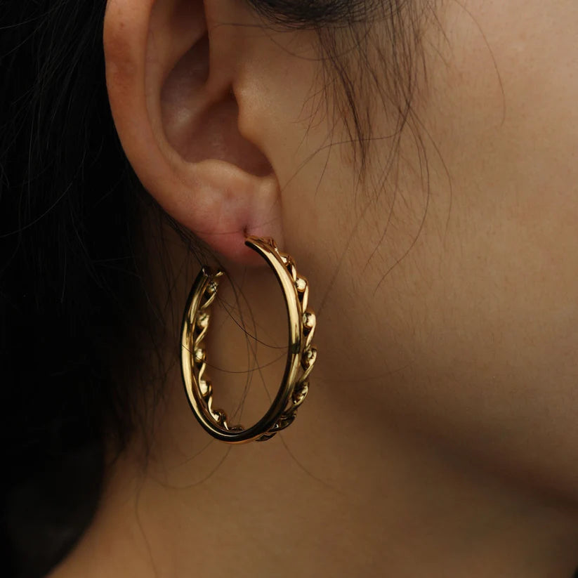 Hackney Nine Esme Double Stack Hoop Earring GLD