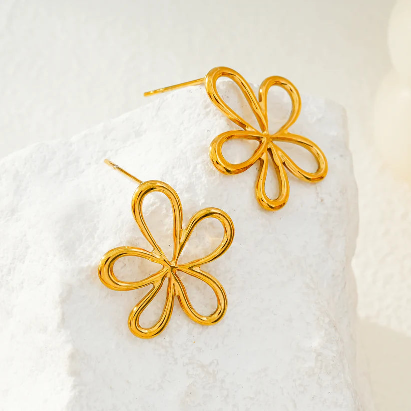 Hackney Nine Fiori Flower Stud Earring GLD