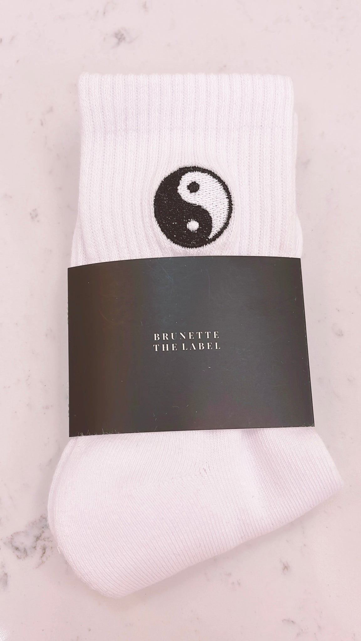 Brunette The Label Yin Yang Sock WHT/BLK
