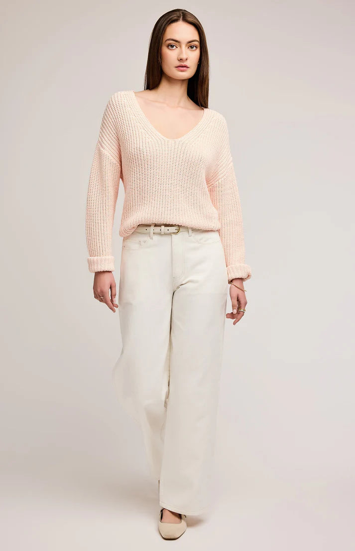 Gentle Fawn Spencer V-Neck Knit Sweater ROSEWATER