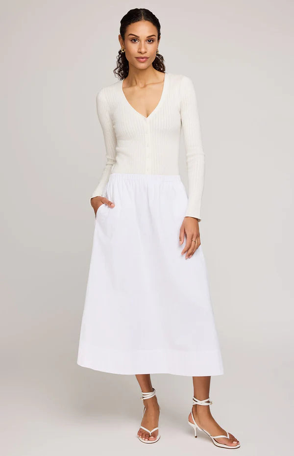 Gentle Fawn Geneva Poplin Skirt WHT