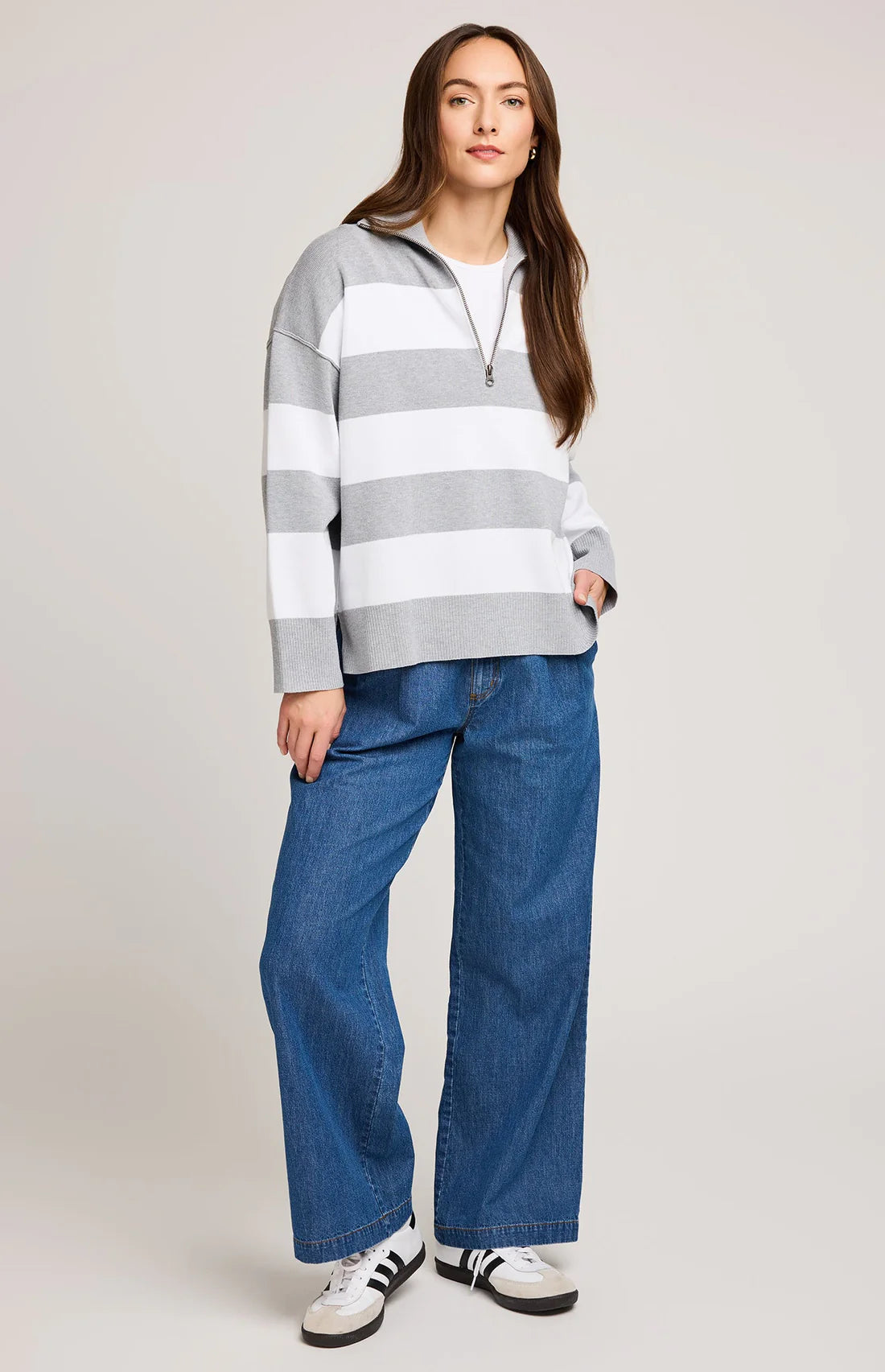 Gentle Fawn Idris Stripe Sweater ASH