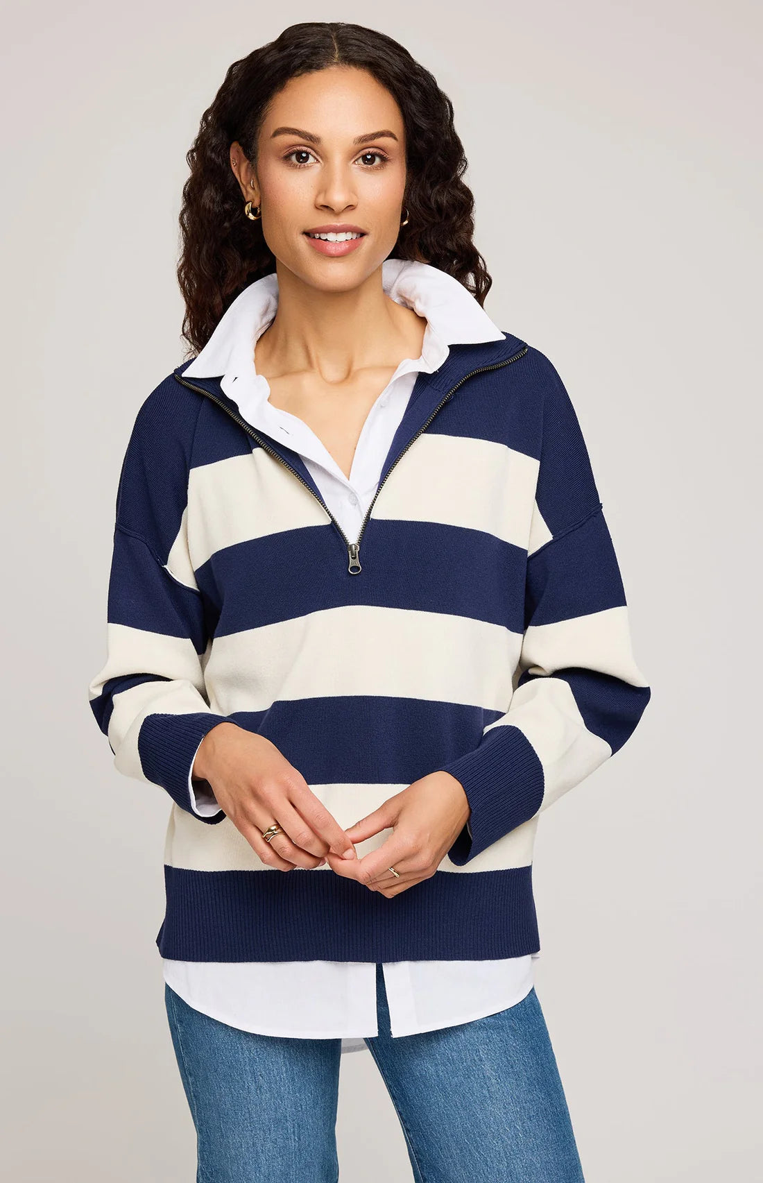 Gentle Fawn Idris Stripe Sweater NVY