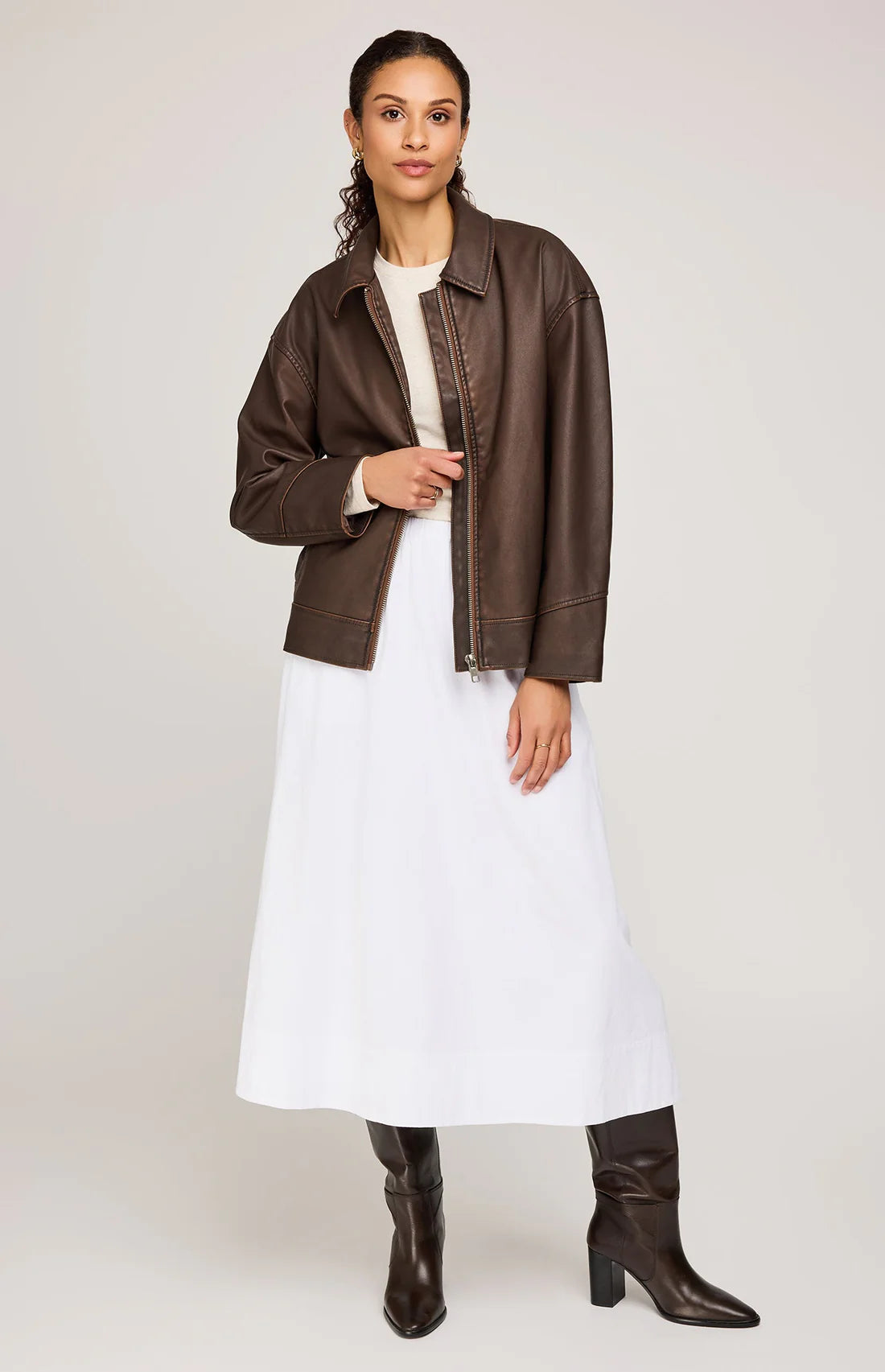 Gentle Fawn Audrey Vegan Leather Jacket CHOC