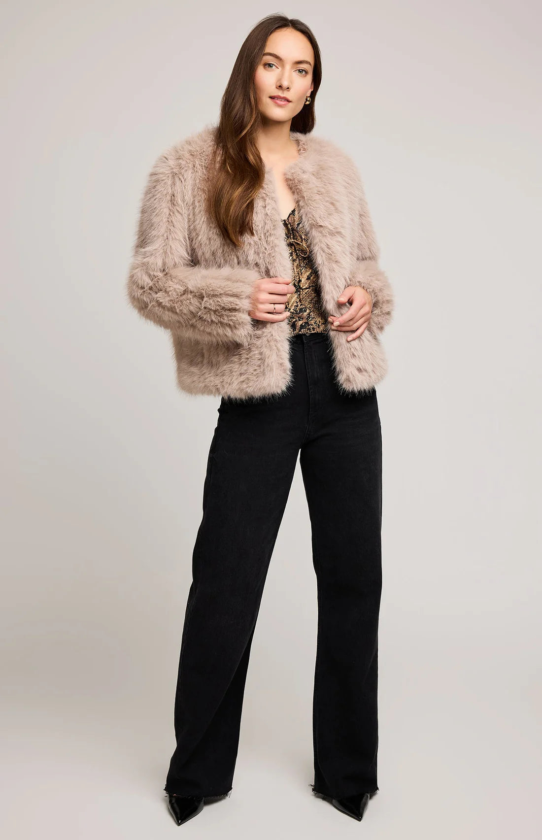 Gentle Fawn Uma Faux Fur Jacket SMOKE