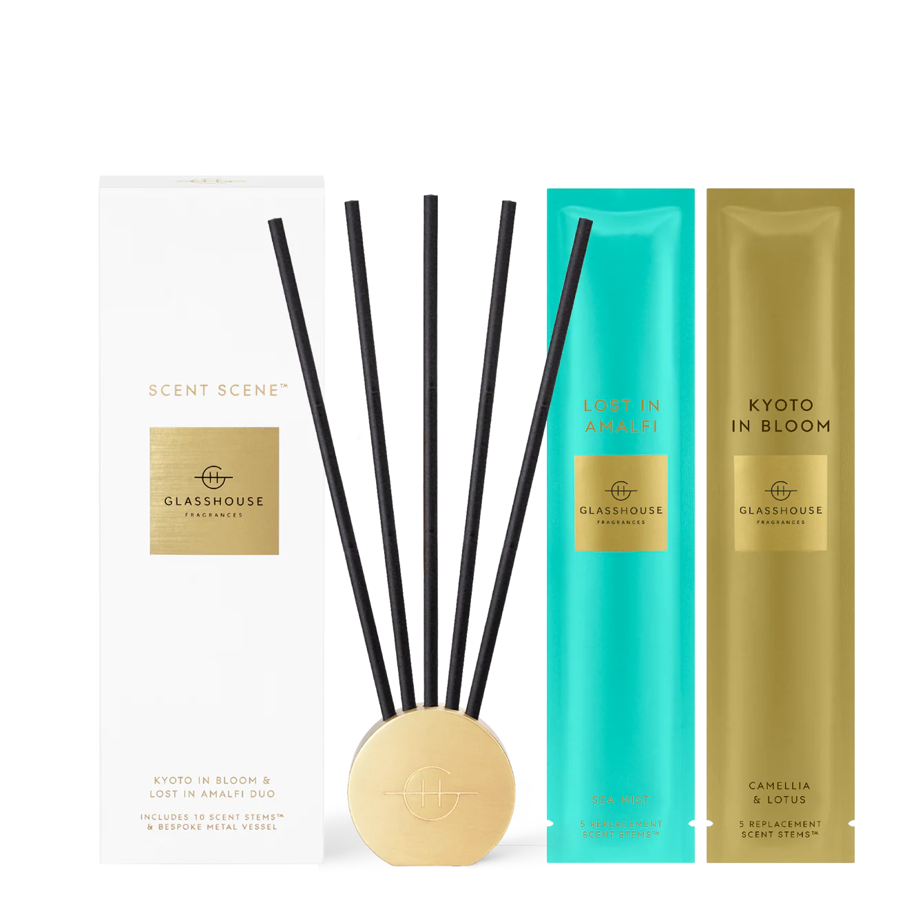 GlassHouse Scent Duo Liquidless Diffuser KYOTO/AMALFI