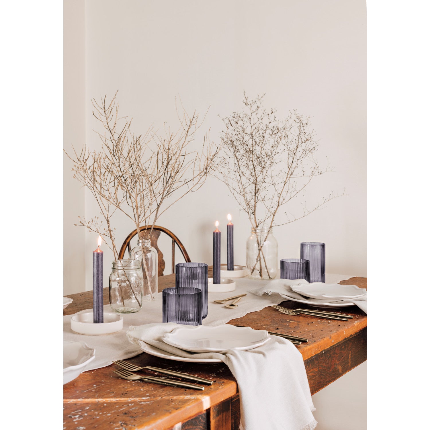 Danica Fluted Glass 17oz Smoke